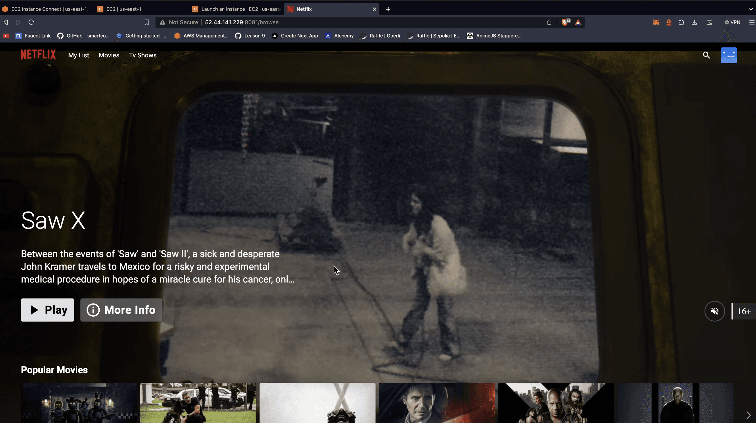 Deployed Netflix Clone Application