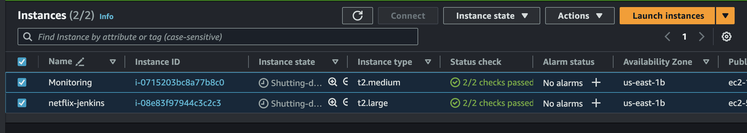 AWS EC2 Instance Dashboard